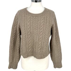 & Other Stories Cable Knit Wool Alpaca Blend Sweater Beige Brown Size Large